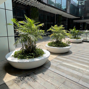 玻璃钢花盆商场树池开业美陈圆形花坛户外花池落地大花钵种植花箱