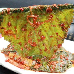 韩式苏子叶泡菜朝鲜族咸菜下饭菜腌制紫苏叶泡菜150g*3袋包邮