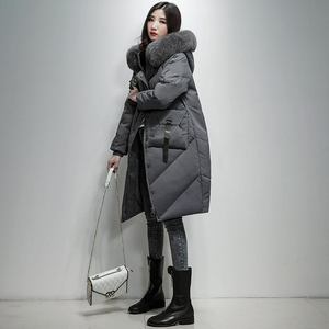 纪诗哲2021年新款冬季白鸭绒羽绒服女中长款高端轻薄小个子外套潮