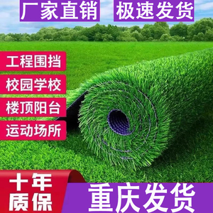 重庆发货仿真草坪地毯假草皮绿色塑料装饰人工草地铺垫足球场地垫