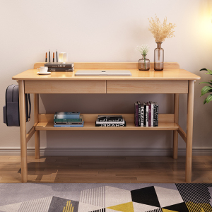 ikea/宜家全实木电脑桌书桌北欧简约家用卧室书房儿童中小学生初