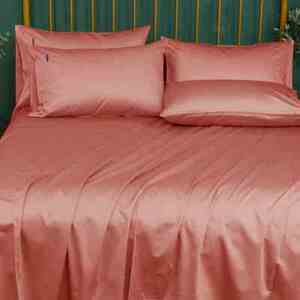 高档100支纯棉贡缎床单单件埃及棉简约全棉纯色双人被单15m18米