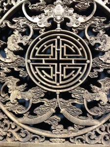 任证堂#一块五福捧寿题材仿古木雕花板