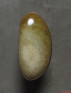 成勋堂和田玉褐色秋梨皮籽料原石 挂件 吊坠 籽玉独籽重23.3克