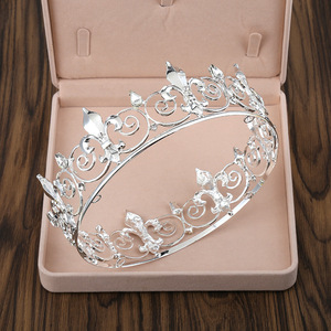 巴洛克整圈圆形皇冠男士金色王冠头饰cosplay国王王子发饰生日帽