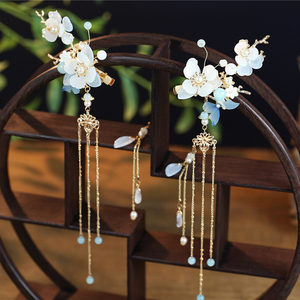 汉服头饰全套超仙流苏古风明制儿童首饰步摇百搭发夹套装配饰原创