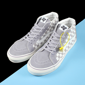 vxdt联名隆 万斯香芋紫棋盘格板鞋中帮帆布鞋style36男鞋女鞋正品