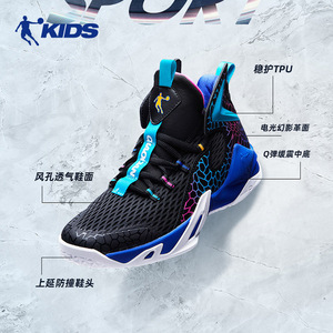 中国乔丹儿童篮球鞋运动鞋2024春季网面透气鞋大童战靴子男童球鞋