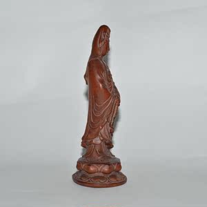 豆浆堂941小强古代古玩 老件 木雕 黄杨木 观世音 摆件