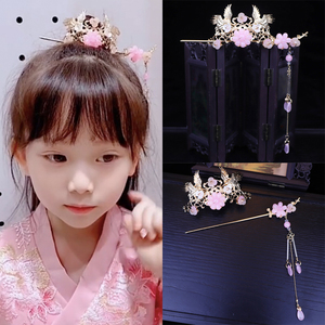 502人付款天猫古装儿童发簪女童公主小女孩古代汉服步摇流苏儒裙头饰