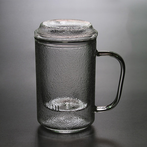 办公室耐热玻璃过滤水杯大号家用茶水分离泡茶杯红茶花茶带把杯子