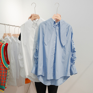 泡泡袖衬衫打结