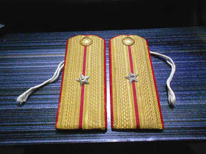 绪牧堂@美品55式少尉肩章,板金黄/星银白腿完好,2号