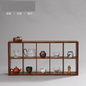 紫砂壶摆放架茶杯架子茶具收纳架多层桌面茶器展示柜实木置物架子