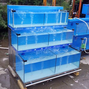 鱼缸餐厅用生鲜超市海鲜商用展示柜双层玻璃制冷小型移动海鲜缸