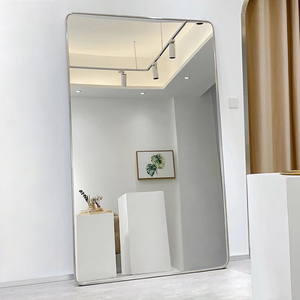 网红服装店显瘦镜子不锈钢落地全身镜超白显高试衣镜美颜壁挂镜子