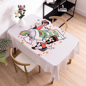 手绘卡通可爱清新桌布少女心宿舍电脑桌儿童餐垫家用茶几防水桌布