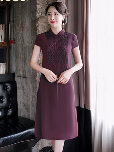 崔万志四小姐娘子写一珂锦绣龙笛春夏真丝连衣裙婚礼服喜妈妈婚宴