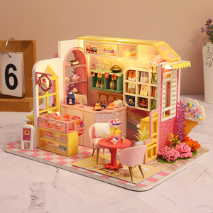 巧乐星diy小屋蛋糕店手工房子制作拼装建筑玩具模型生日礼物