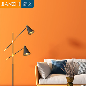 爱马仕橙色贴纸复古橘黄色墙纸自粘网红直播间壁纸自贴高级感装饰