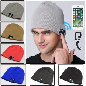 *跨境 蓝牙帽子 欧美户外无线耳机针织帽多功能音乐定制帽子