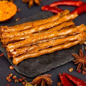 蓝亚食品专营店天猫【金磨坊香辣豆筋】120g*9包小吃酒鬼豆筋麻辣条