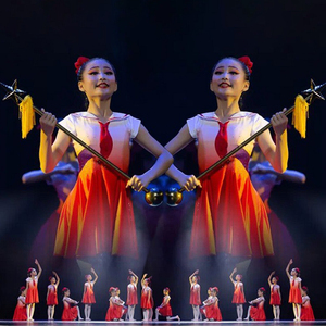 六一儿童红领巾合唱演出服裙子中小学生红色传承舞蹈表演服装