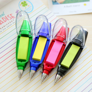 个性创意多功能便签纸LED灯圆珠笔便签条灯笔办公小学生学习文具