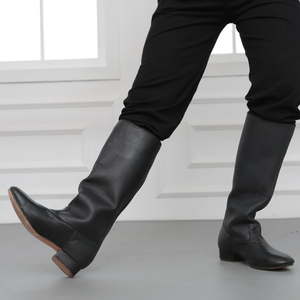 男士舞蹈长靴子藏族高筒皮马靴少数民族练功鞋男生蒙古舞蹈马靴子