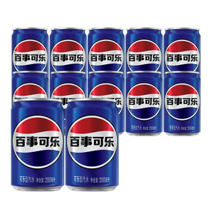 百事可乐迷你罐原味200ml*10罐 碳酸汽水装听装经典饮料饮品解渴