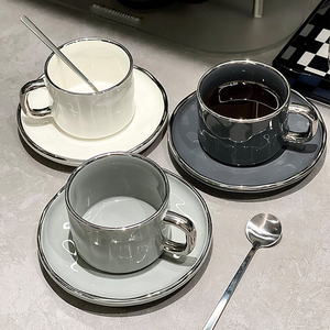 轻奢咖啡杯子高档精致欧式下午茶茶具高级感陶瓷女高颜值杯碟套装