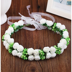 婚纱生日表演海边花圈头戴装饰品花圈小仙女小孩花环头圈结婚