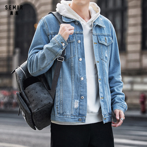 牛仔外套男装春季港风工装夹克潮流宽松百搭情侣上衣学生外套孙竞争