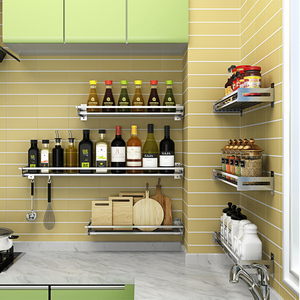 家装,建材 厨卫五金 厨房挂架 宜家304不锈钢厨房置物架壁挂