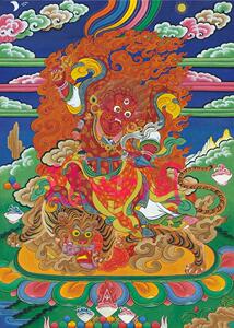 结缘忿怒莲师多吉卓罗 唐卡密宗多杰卓洛佛画像相纸塑封水晶摆台