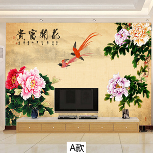 牡丹花壁画壁纸
