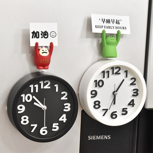 个性创意电子闹钟厨房钟表冰箱贴磁性贴可爱小清新3d立体时钟磁铁