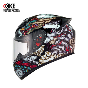 骑克摩托车头盔男女机车国潮系列安全帽冬季四季通用骑士个性全盔