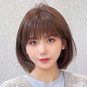 假发真发全真人发短发女减龄自然全头套时尚新款波波头发型假发套