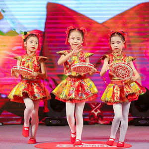 六一儿童节武术服中国风民族喜庆打鼓服开门红舞蹈秧歌表演演出服