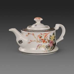 【谷伍】古瓷老瓷器民国珠山八友刘雨岑款花鸟粉彩瓷壶老瓷壶