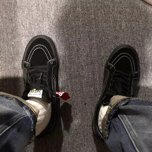 正品万斯余文乐同款sk8-low纯黑黑武士低帮男女帆布鞋vn0a4uwi2u3