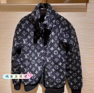 代购lv/路易威登 20新款老花满logo拉链夹克泰迪毛绒男女大衣外套