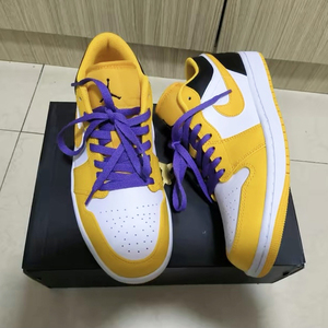 适配airjordan 1 low黄白fearless反光字母aj1鞋带紫色扁平鞋绳子