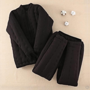 纯手工棉花棉衣棉裤套装男士冬季成人加厚宽松老年人保暖爸爸棉袄