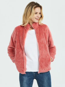 拉绒手抓绒外套女ТuniqloΝg摇粒绒外套妈妈加厚双面绒保暖开衫