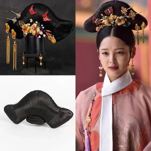 清朝如懿传周迅同款古装旗头假发古代假发嫔妃小姐发型头饰配饰
