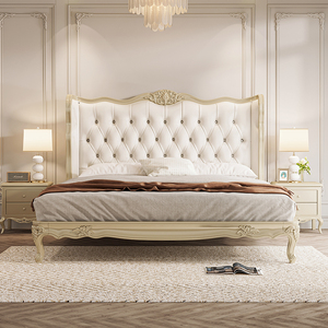 美式实木床1.8米双人床欧式床现代简约1.5米高端奢华储物主卧大床