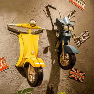 复古工业风铁艺3d立体摩托车墙面装饰酒吧汽车美容店创意金属挂件