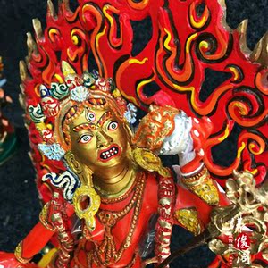 【枉然】新品 尼泊尔高档精品紫铜彩绘 那洛空行母 卡雀玛护发佛